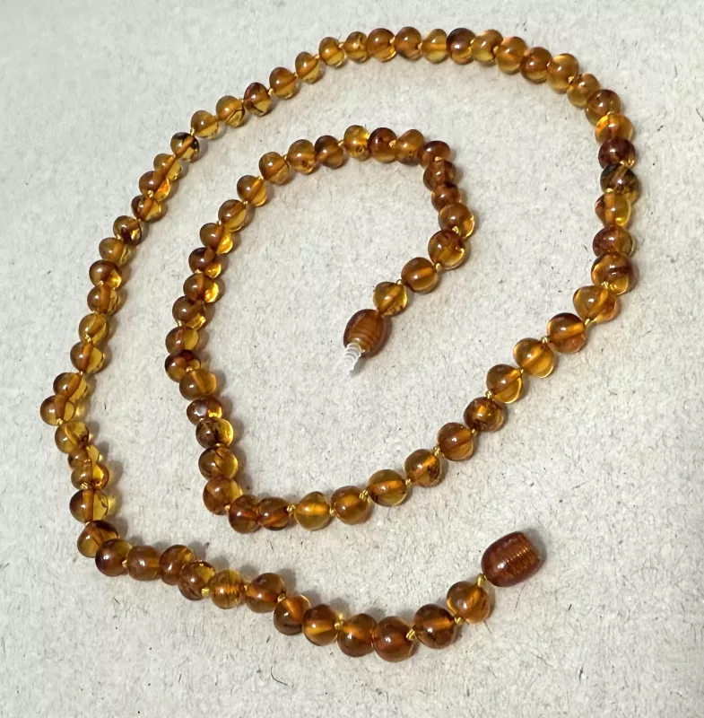 Doğal Kehribar Taşlı Yetişkin Kolyesi