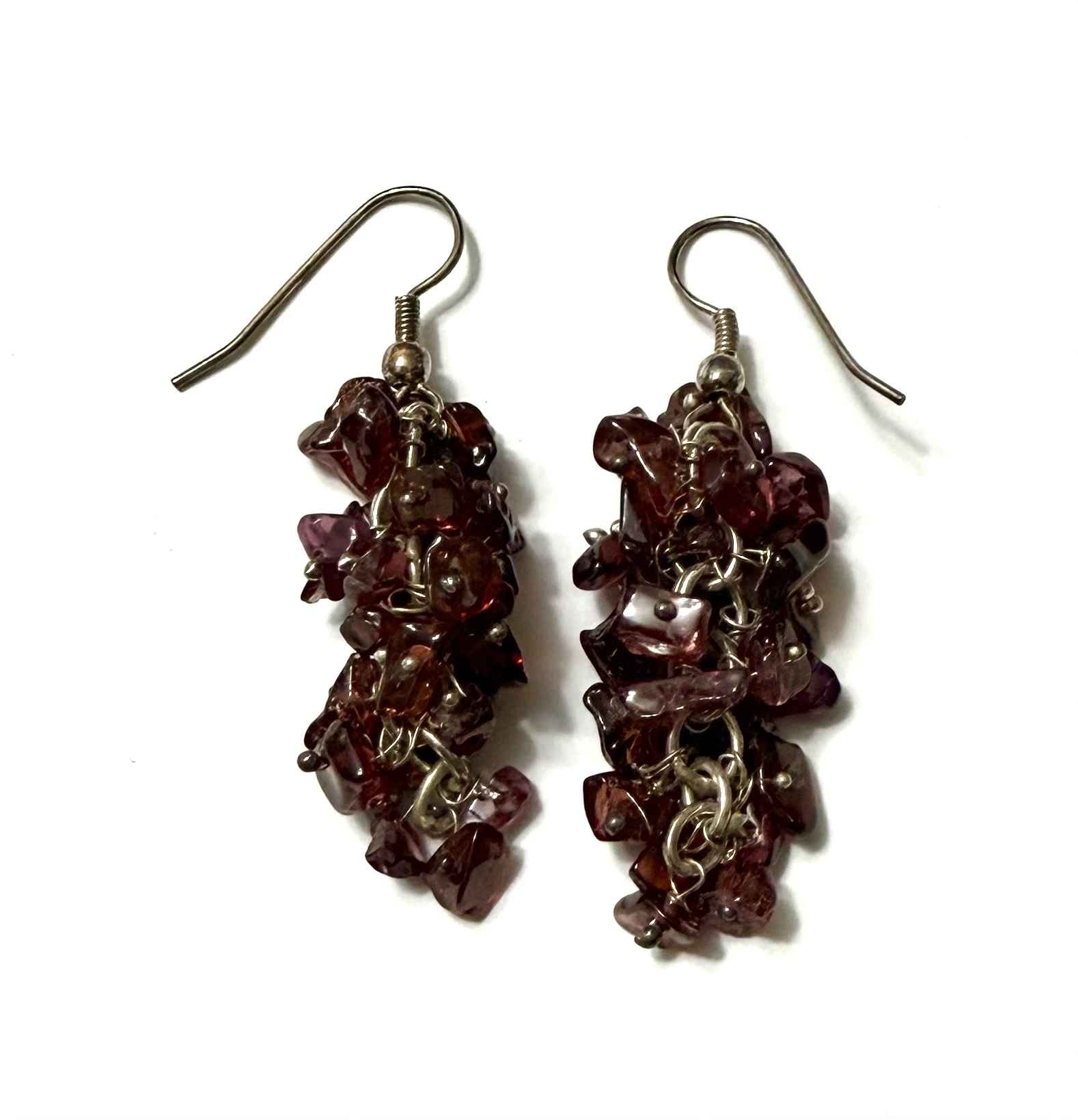 Garnet (Lal) Taşlı Salkım Küpe