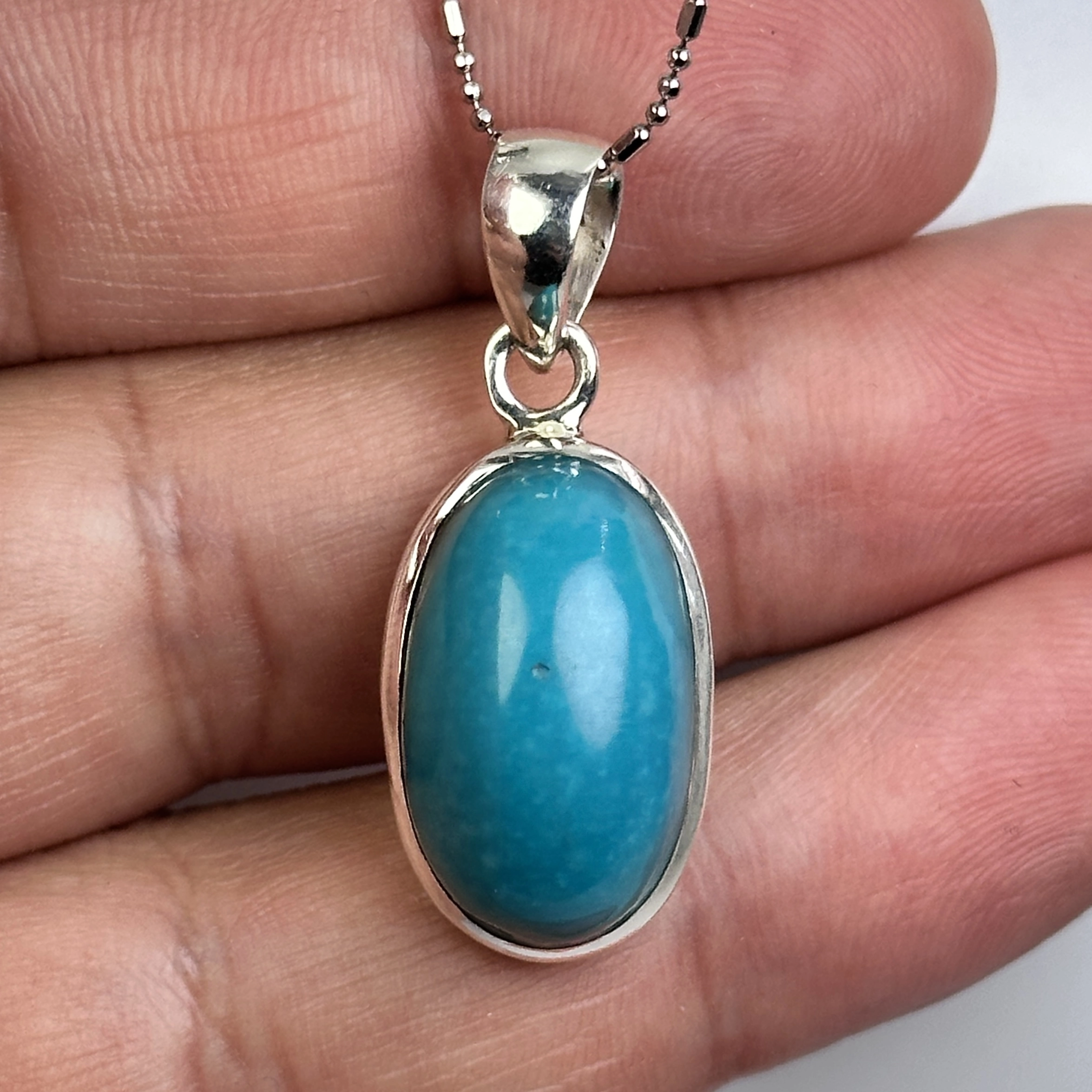 Turkuaz Taşından Gümüş Kolye Ucu