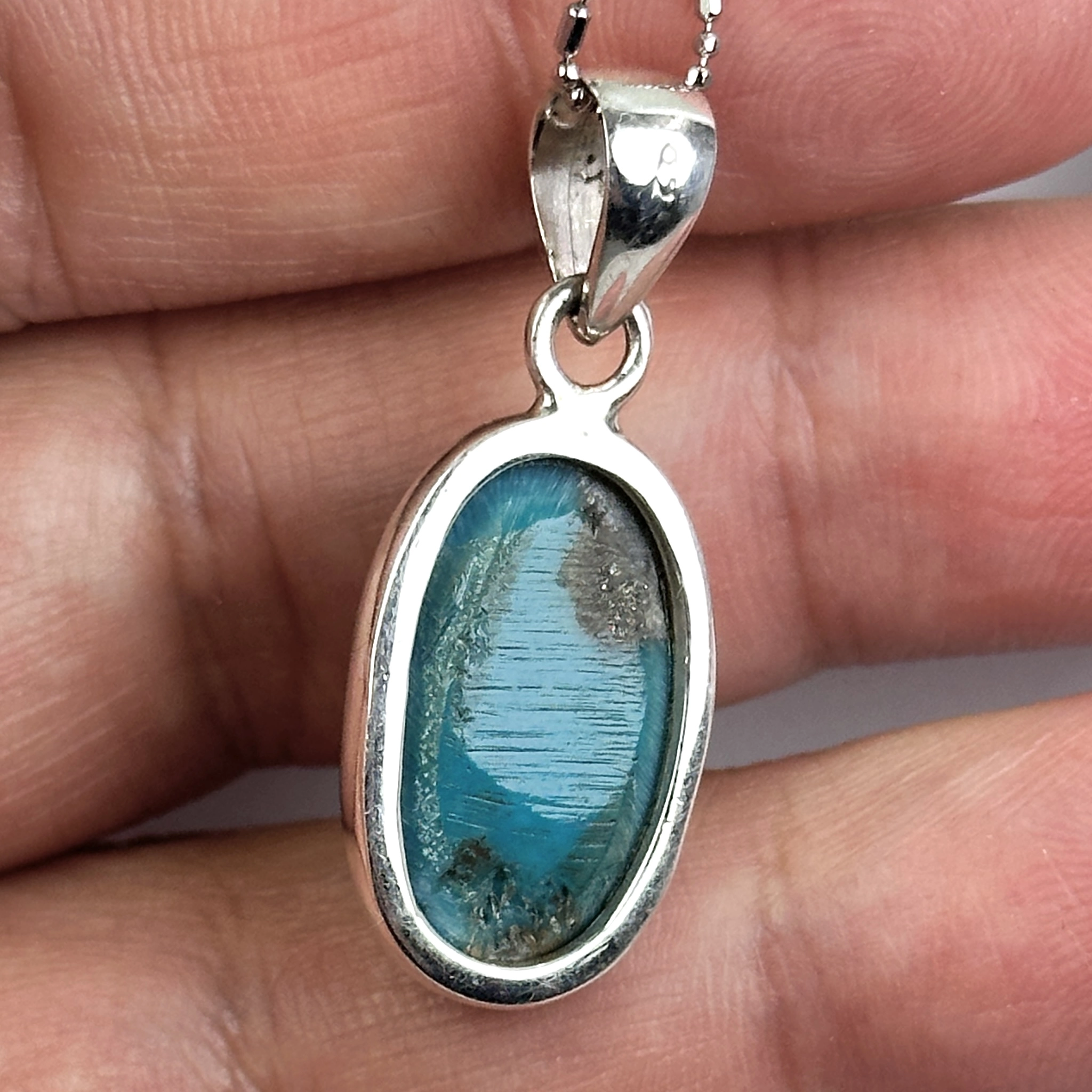 Turkuaz Taşından Gümüş Kolye Ucu