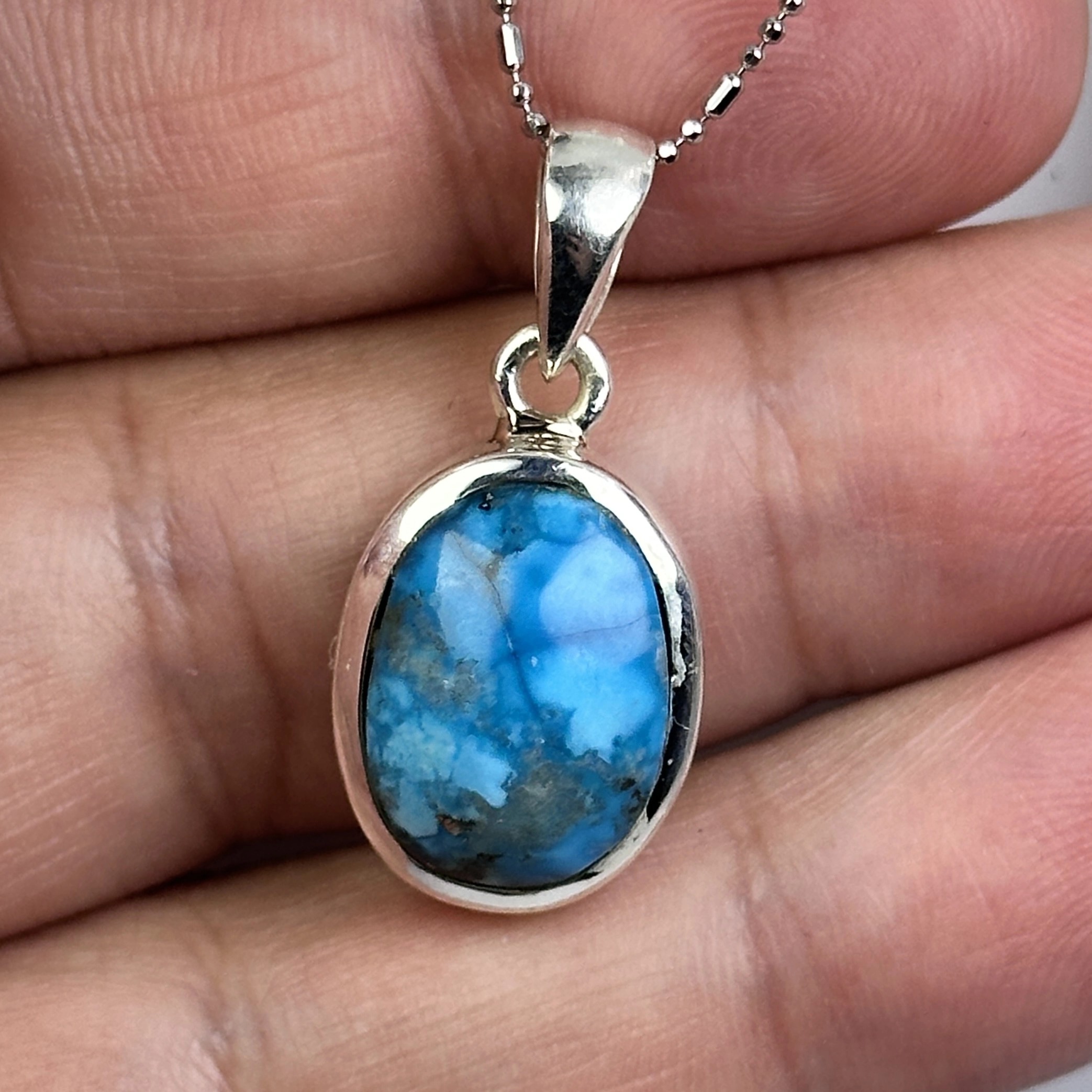 Turkuaz Taşından Gümüş Kolye Ucu