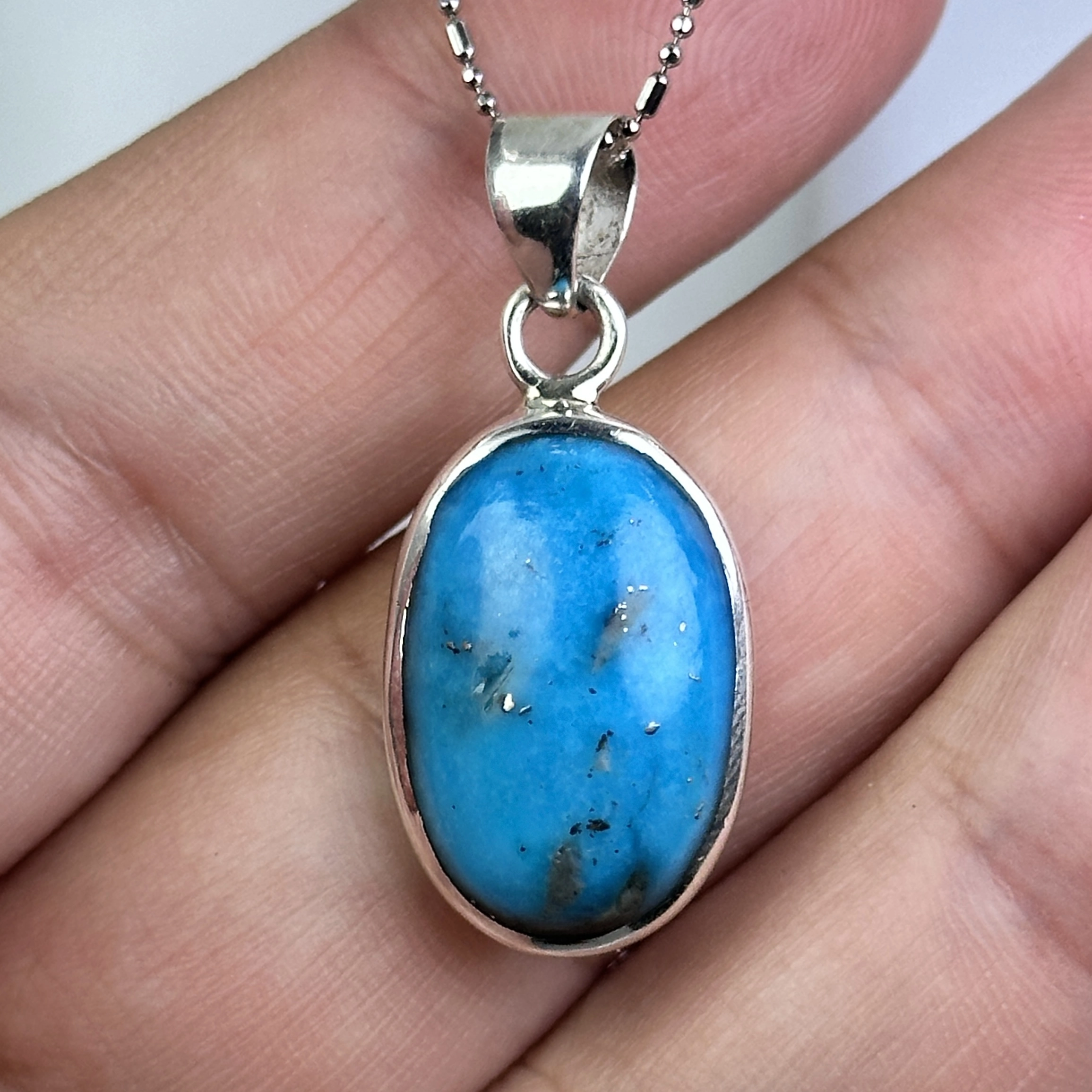 Turkuaz Taşından Gümüş Kolye Ucu