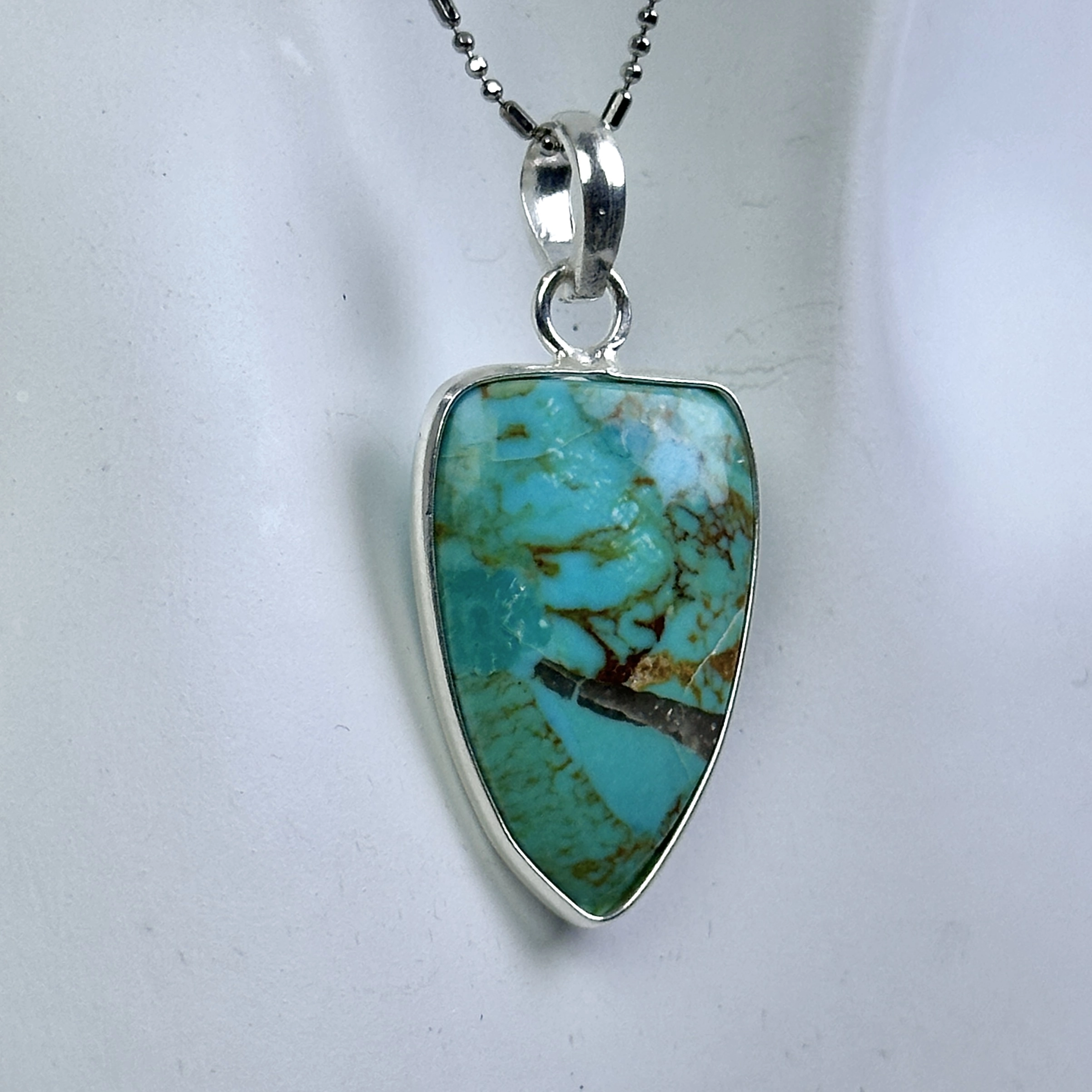 Turkuaz Taşından Gümüş Kolye Ucu