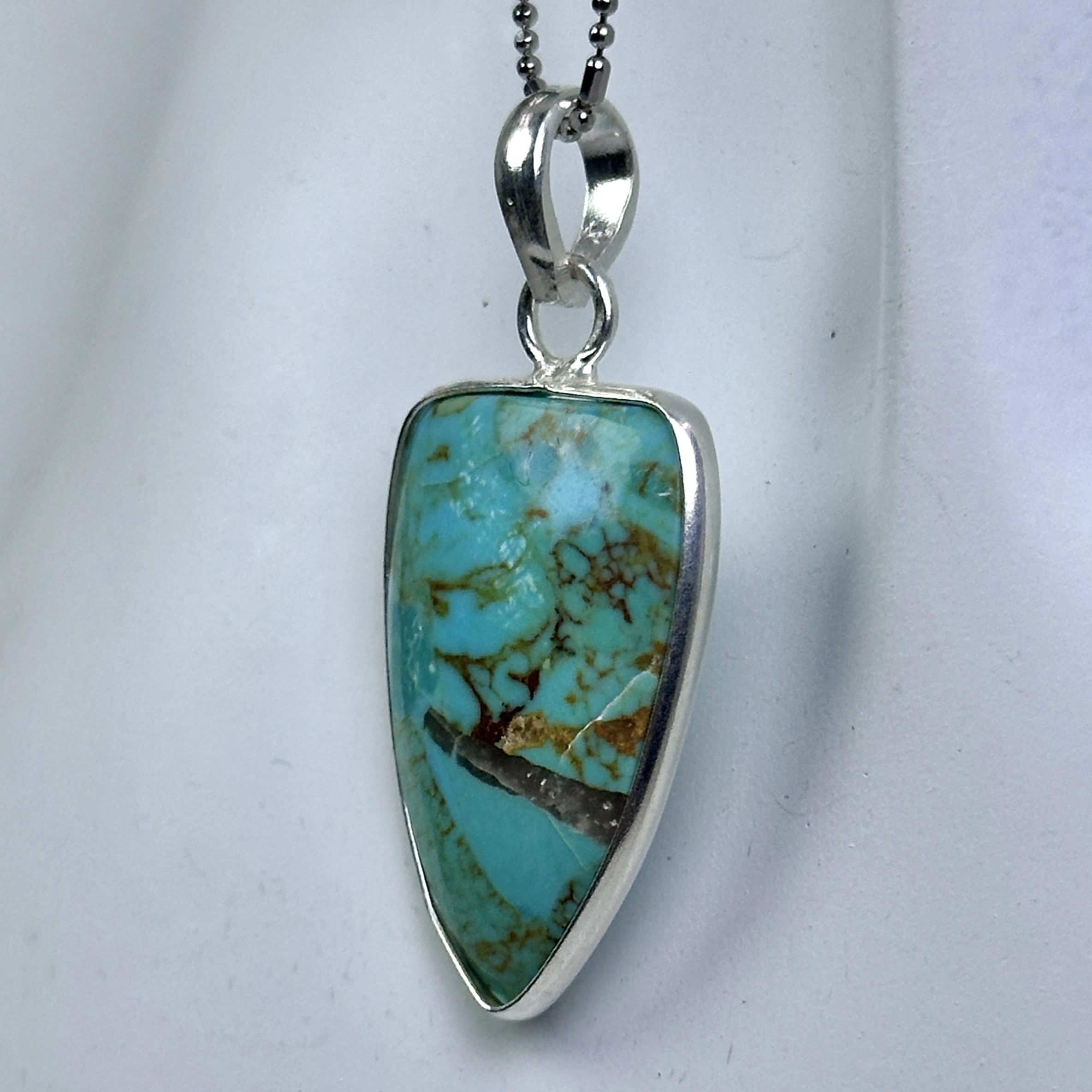 Turkuaz Taşından Gümüş Kolye Ucu