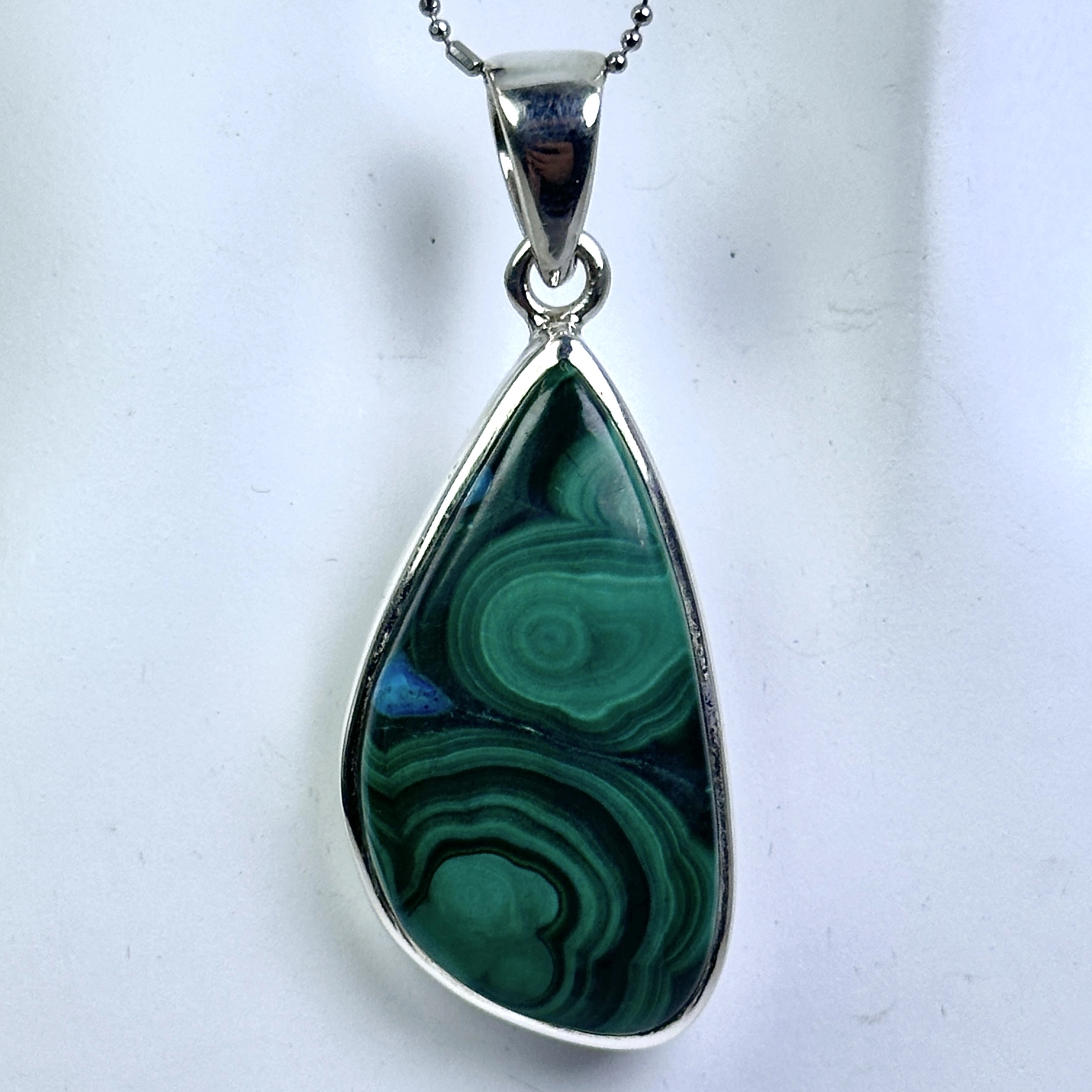 Krizokol & Malahit Gümüş Kolye Ucu