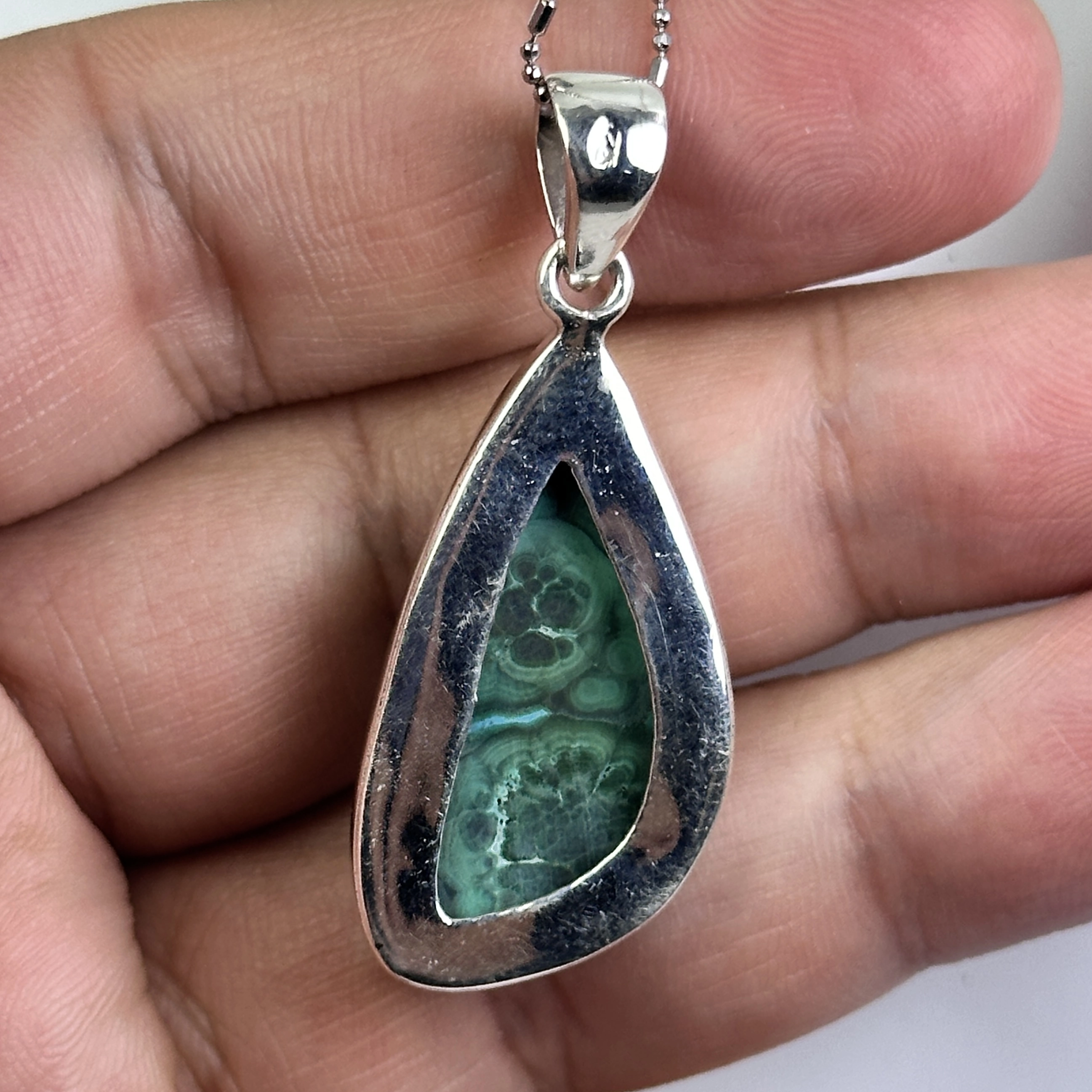 Krizokol & Malahit Gümüş Kolye Ucu