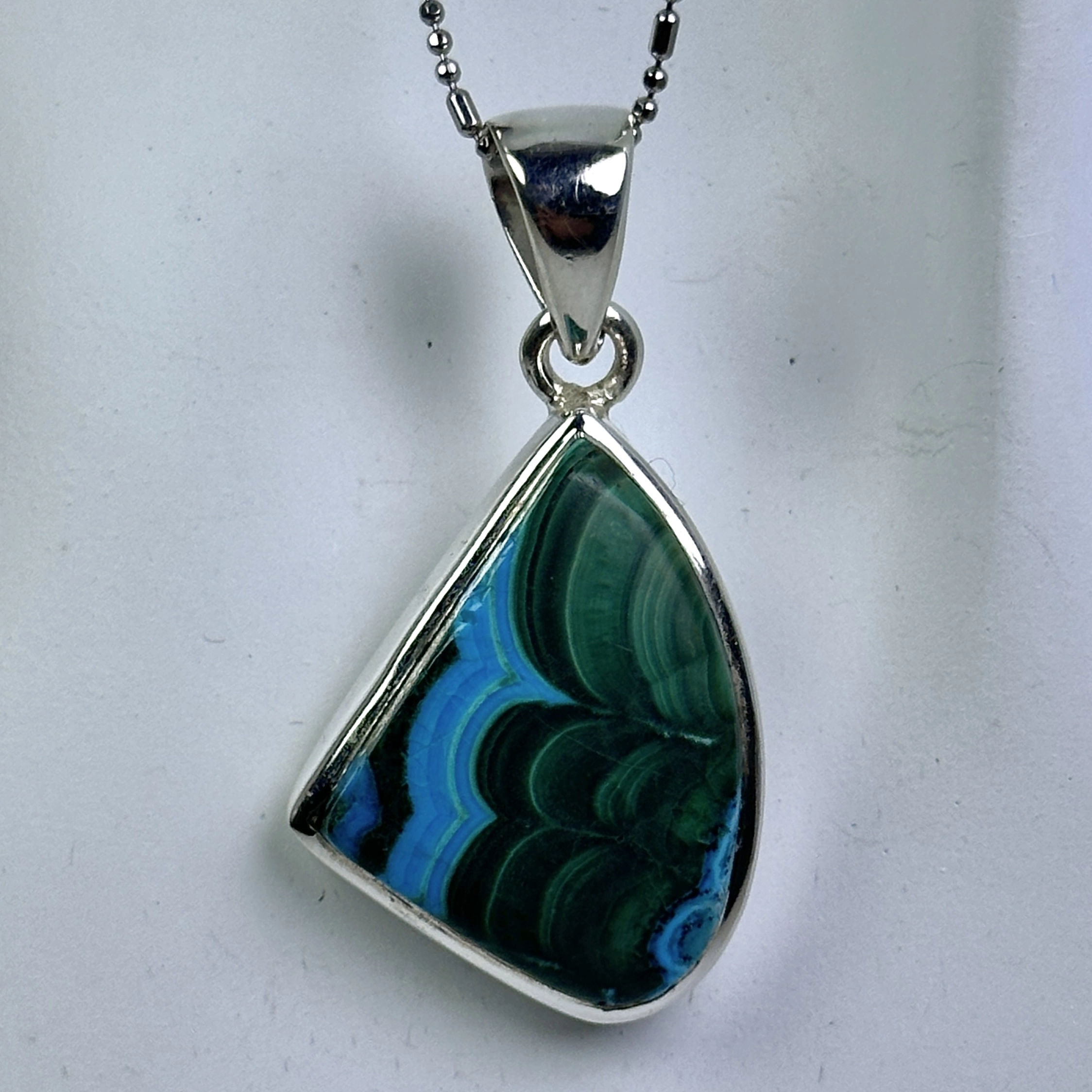 Krizokol & Malahit Gümüş Kolye Ucu