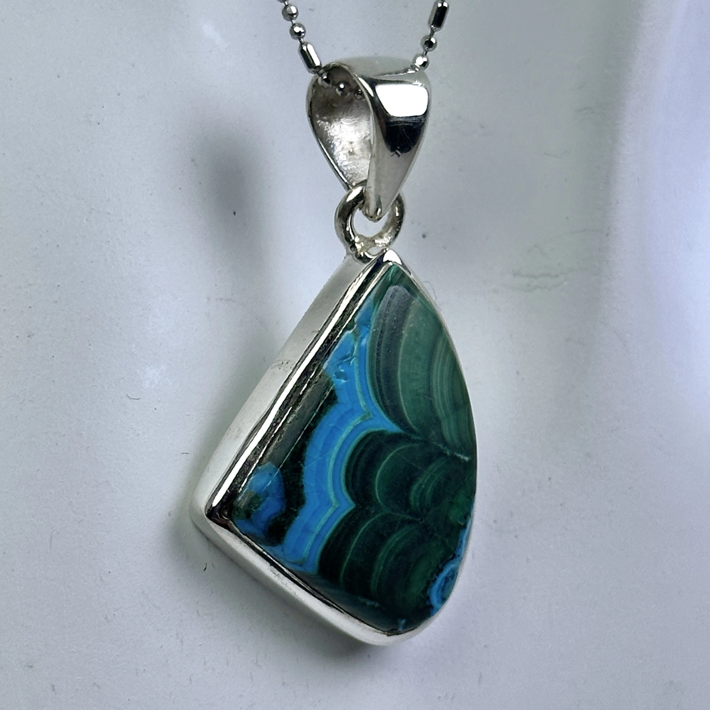 Krizokol & Malahit Gümüş Kolye Ucu