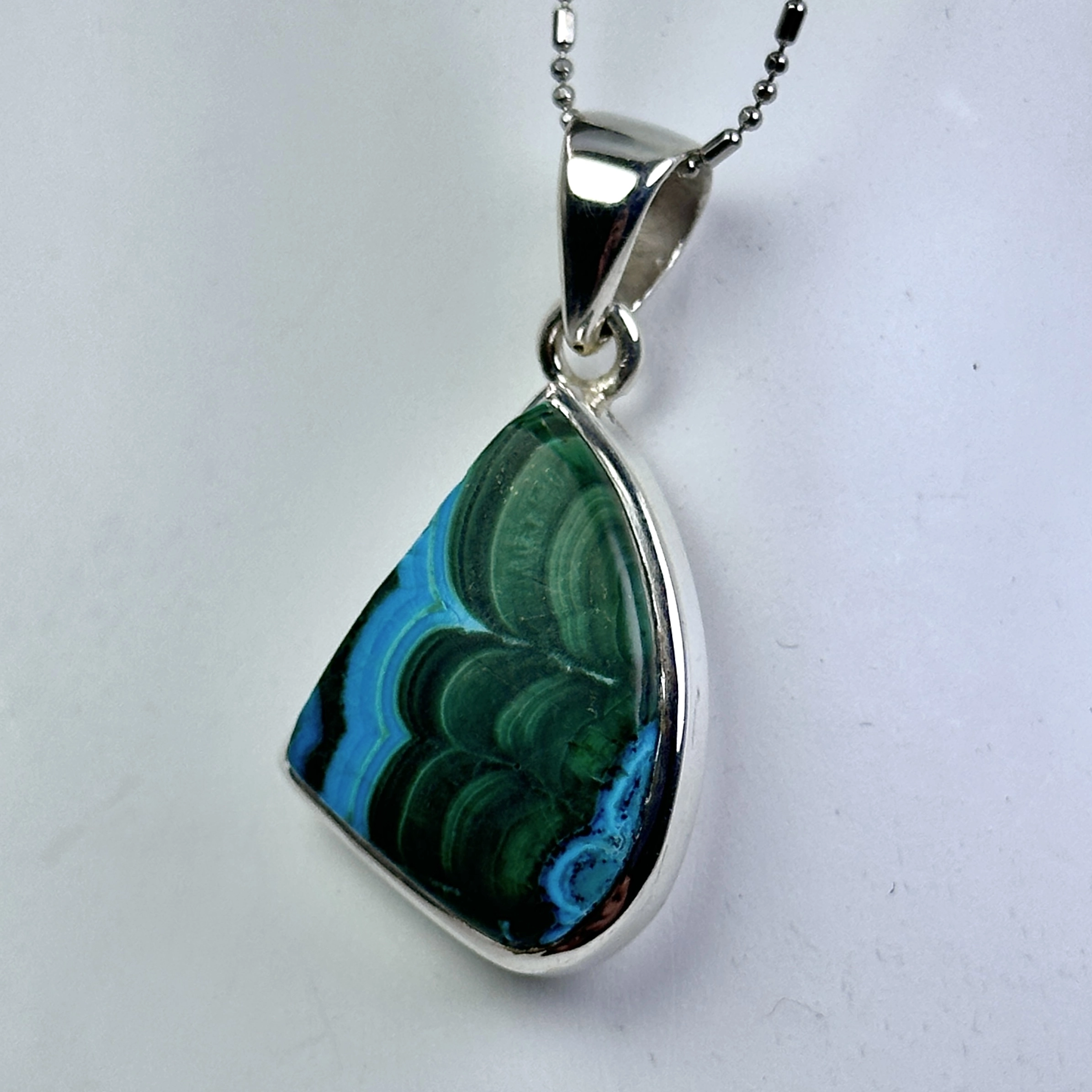 Krizokol & Malahit Gümüş Kolye Ucu