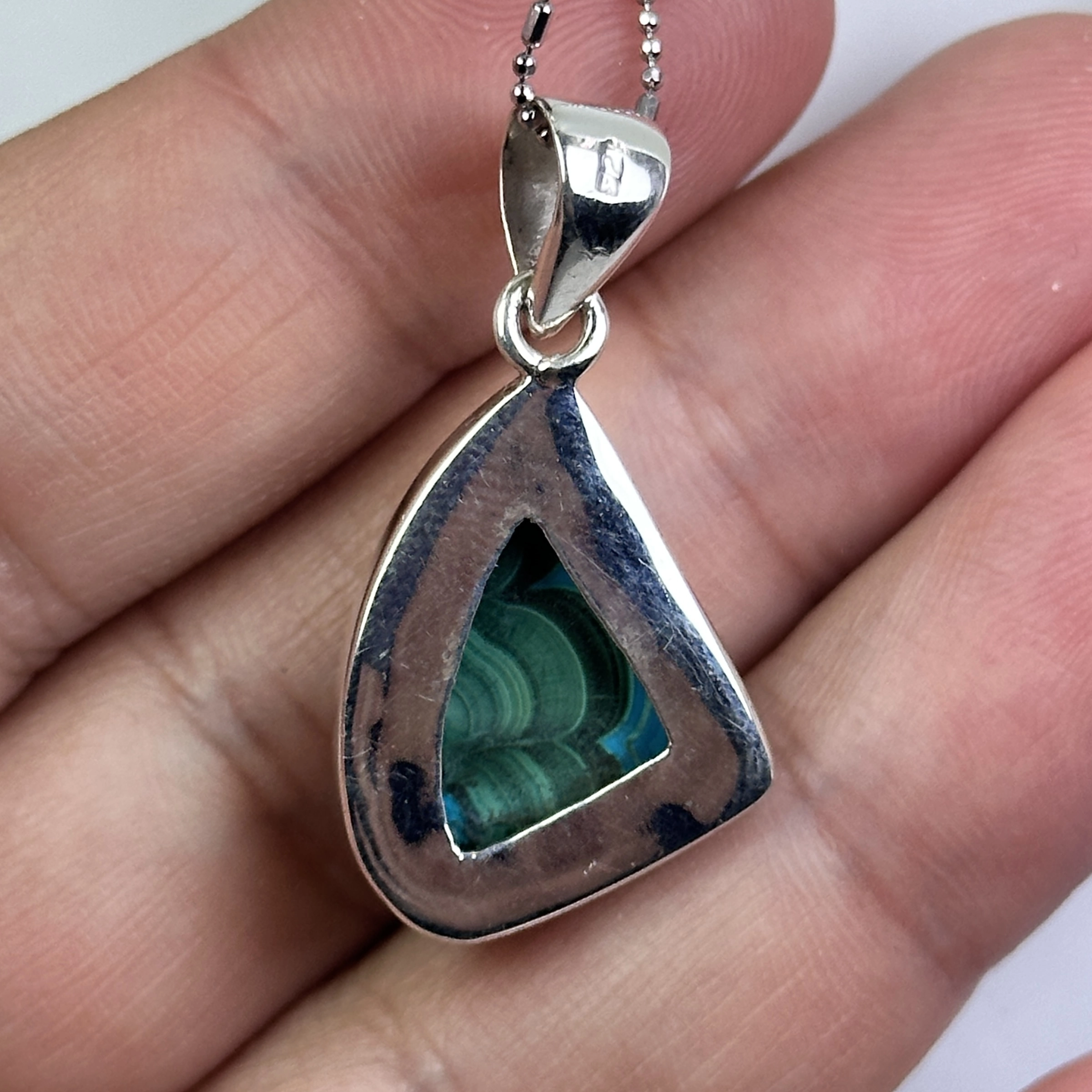 Krizokol & Malahit Gümüş Kolye Ucu