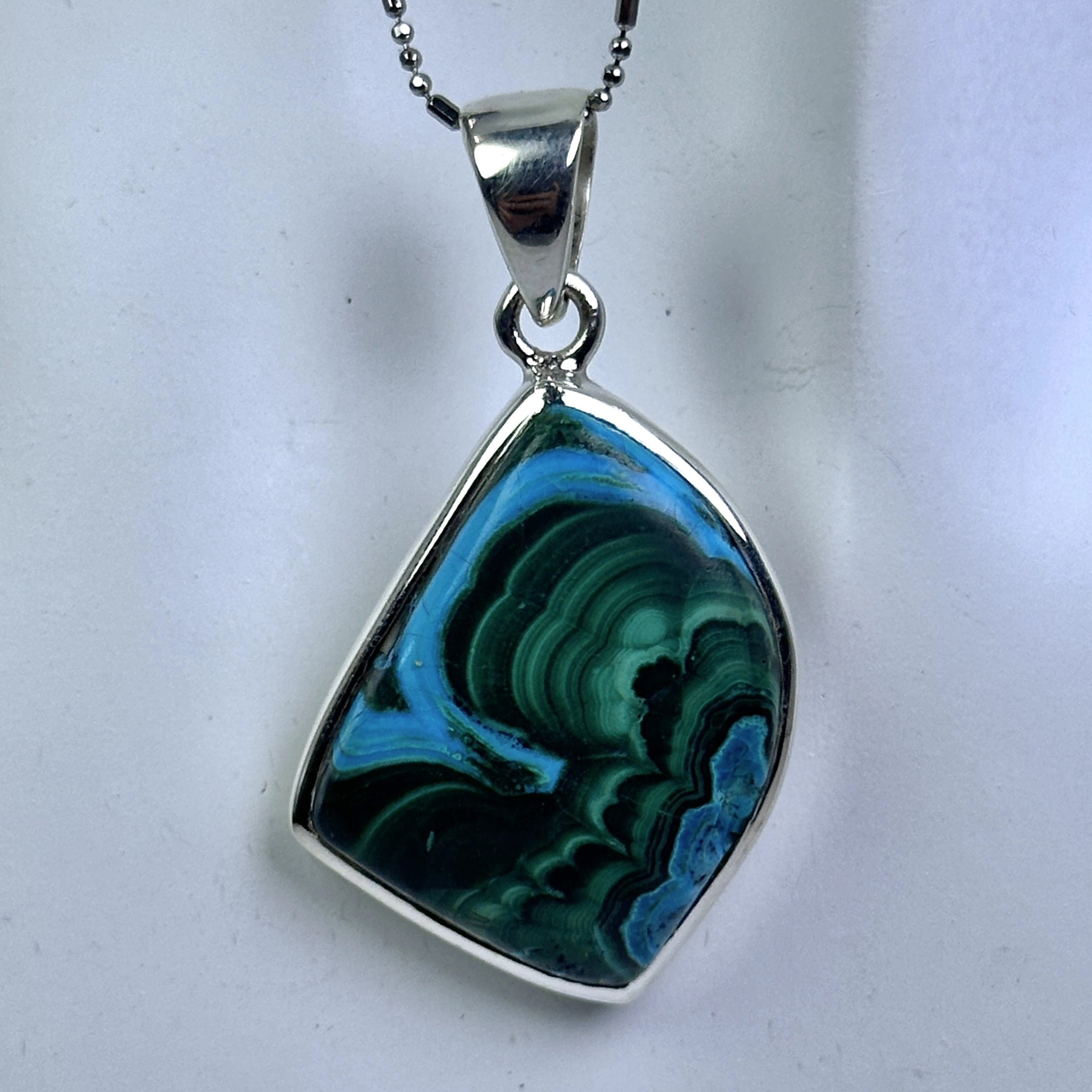 Krizokol & Malahit Gümüş Kolye Ucu