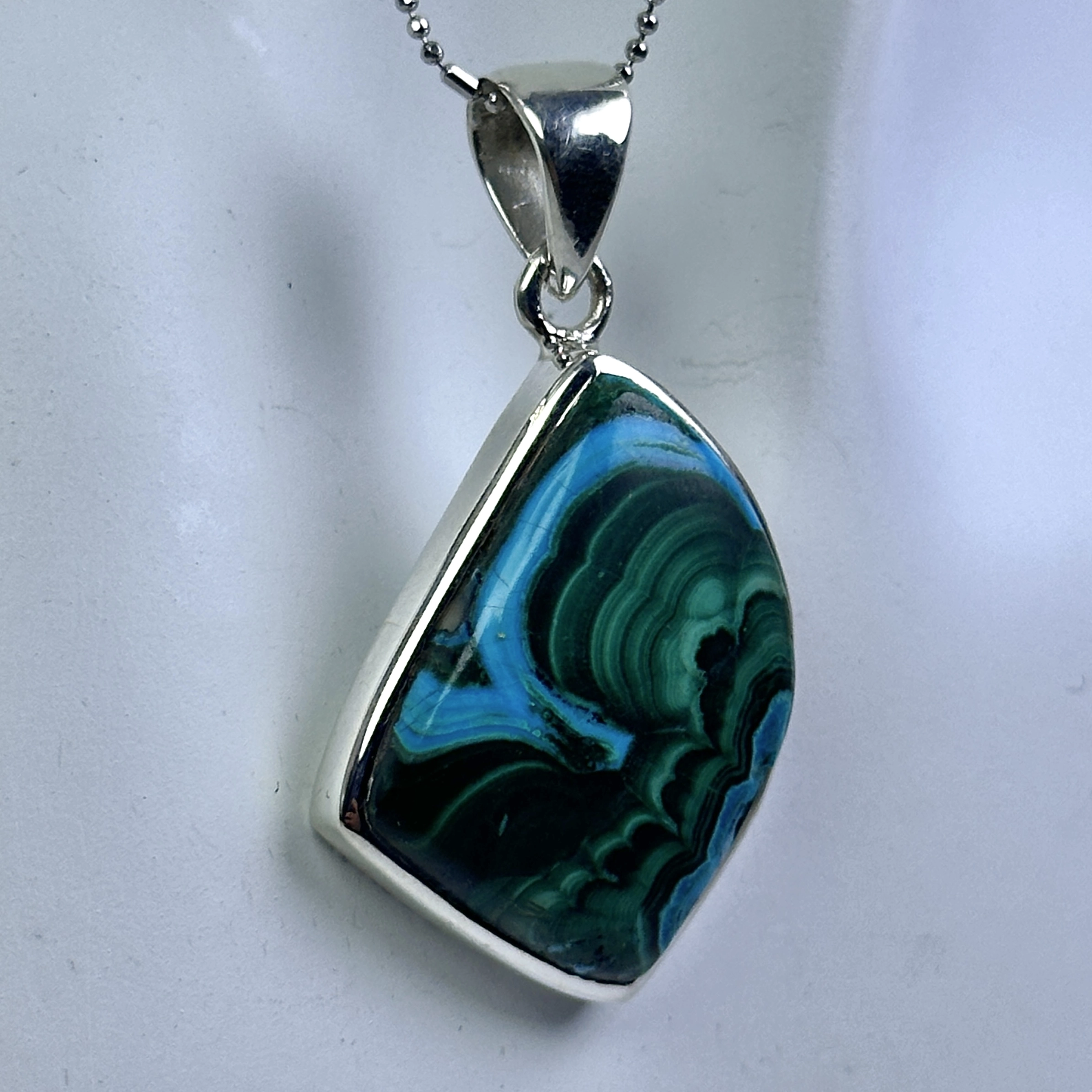 Krizokol & Malahit Gümüş Kolye Ucu