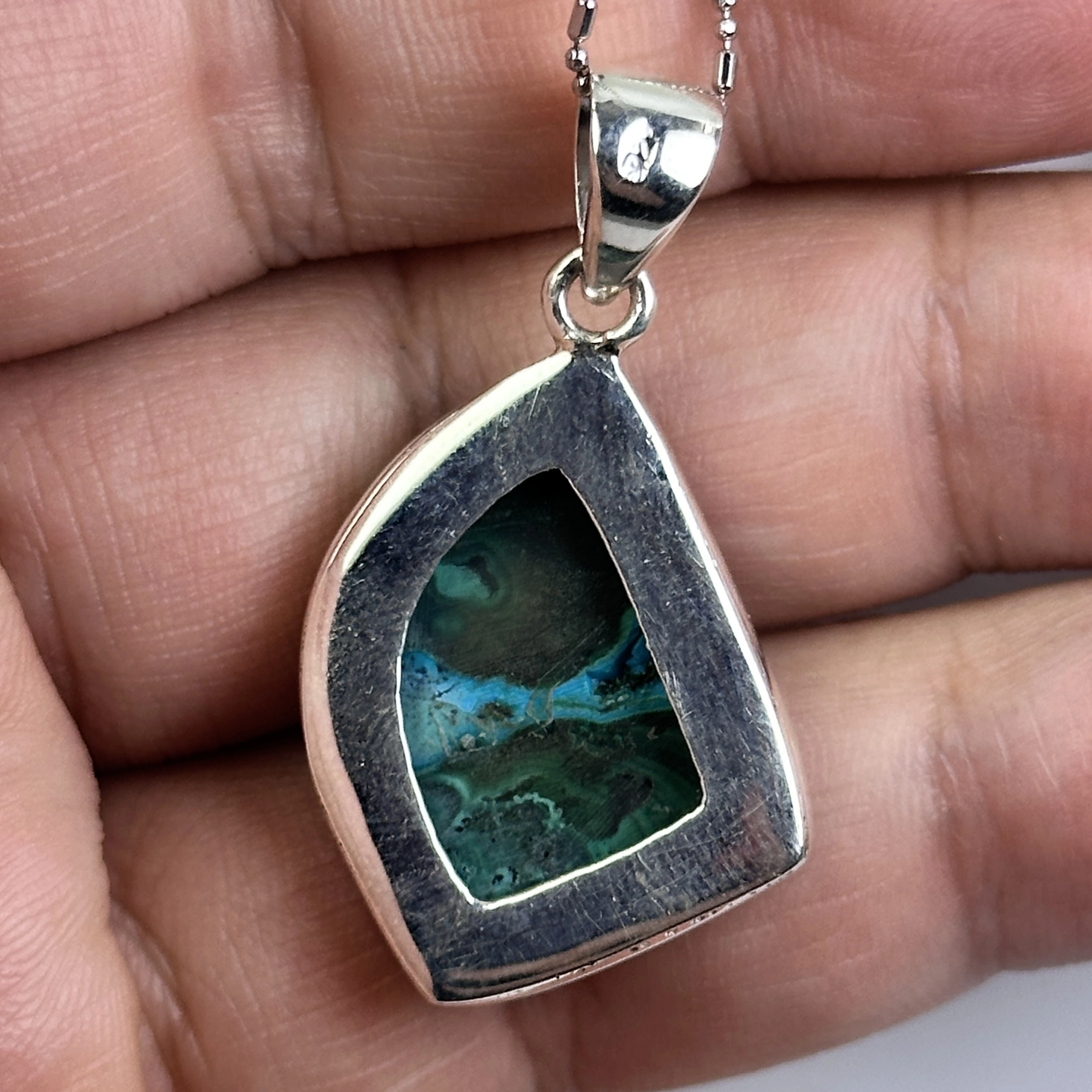 Krizokol & Malahit Gümüş Kolye Ucu