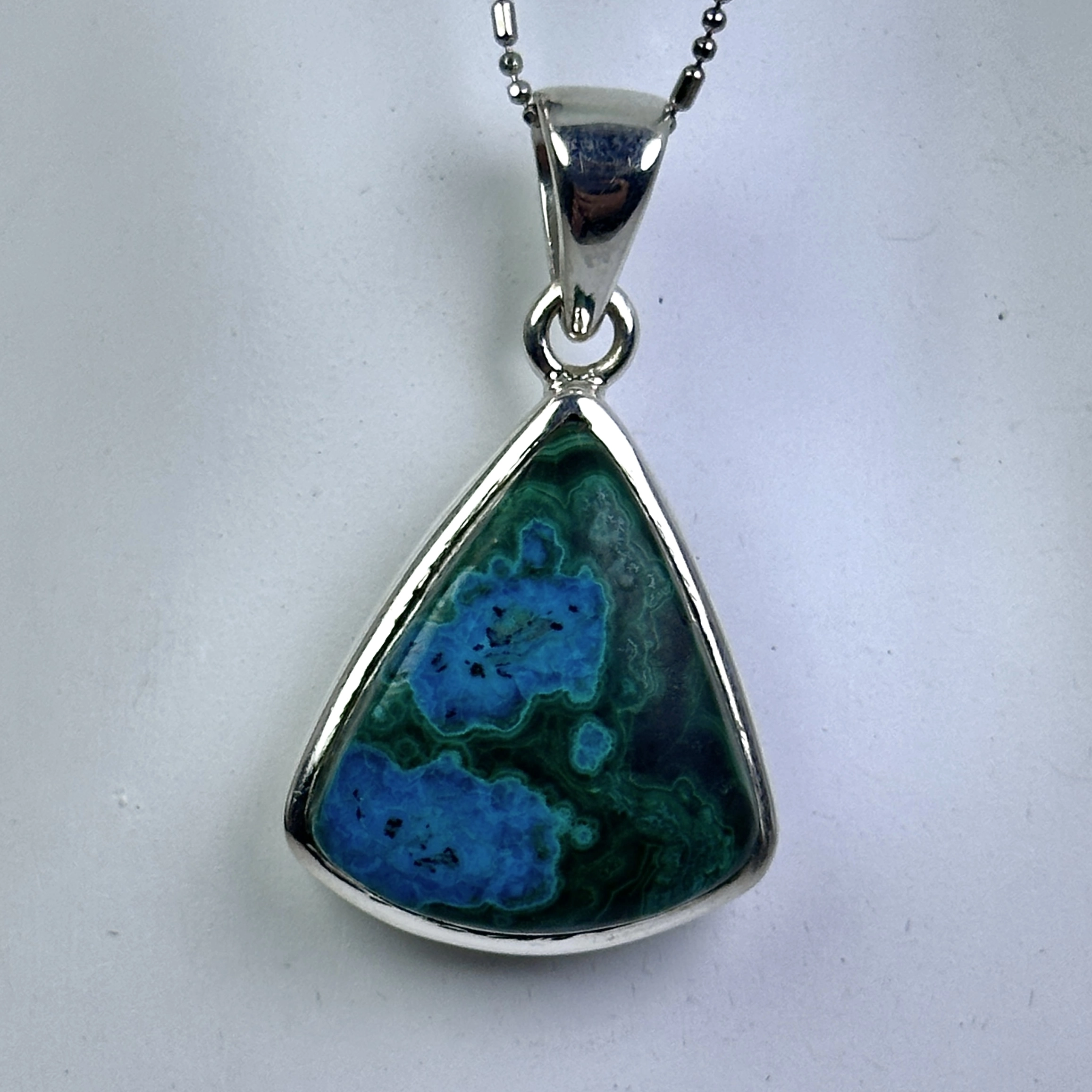 Krizokol & Malahit Gümüş Kolye Ucu