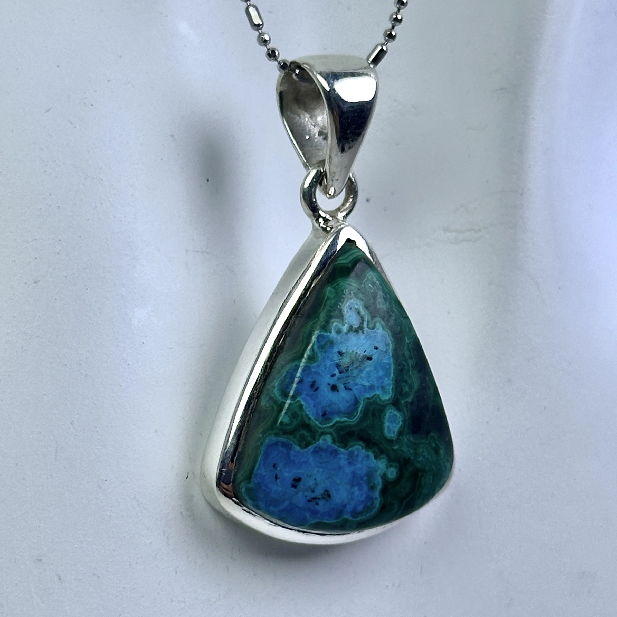 Krizokol & Malahit Gümüş Kolye Ucu