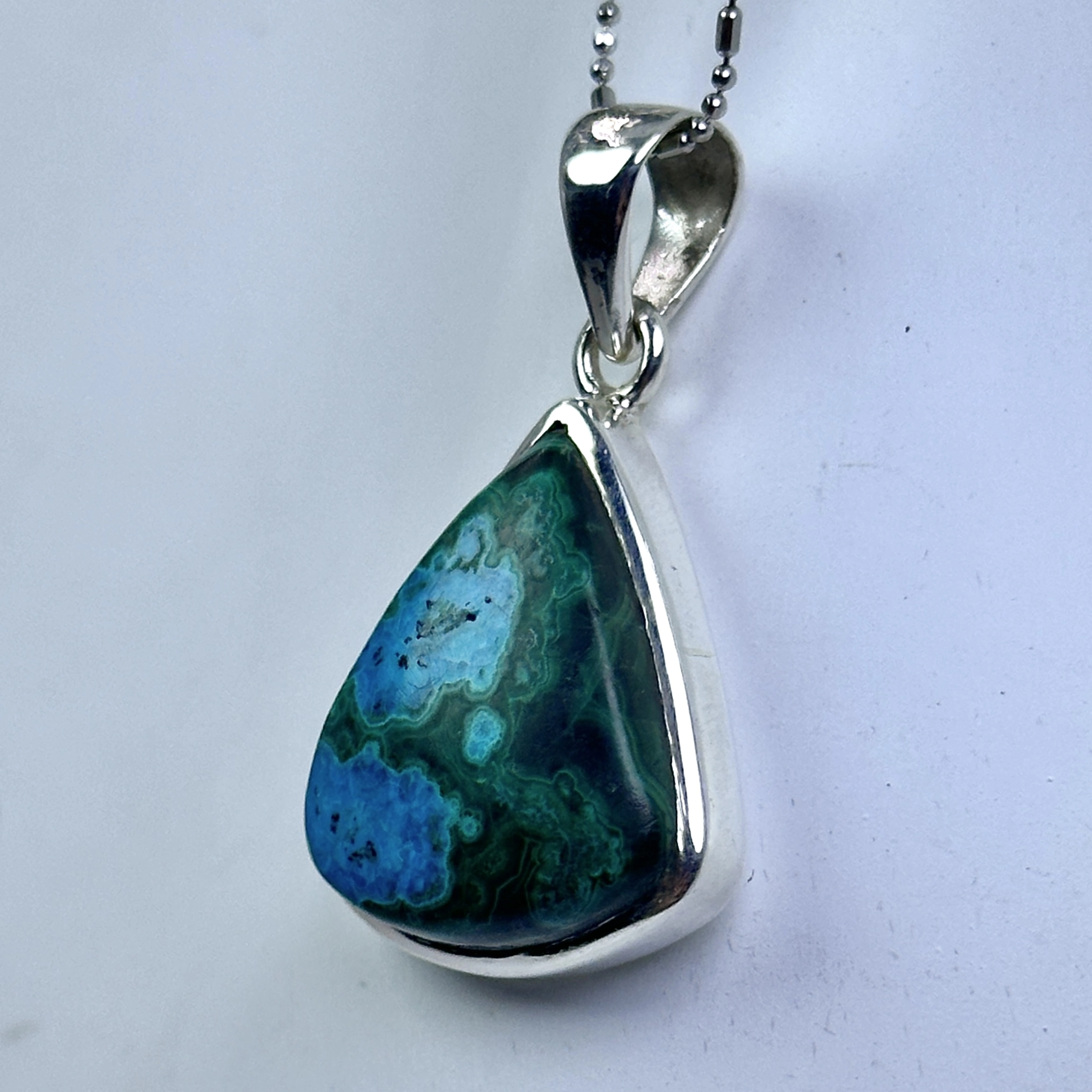 Krizokol & Malahit Gümüş Kolye Ucu