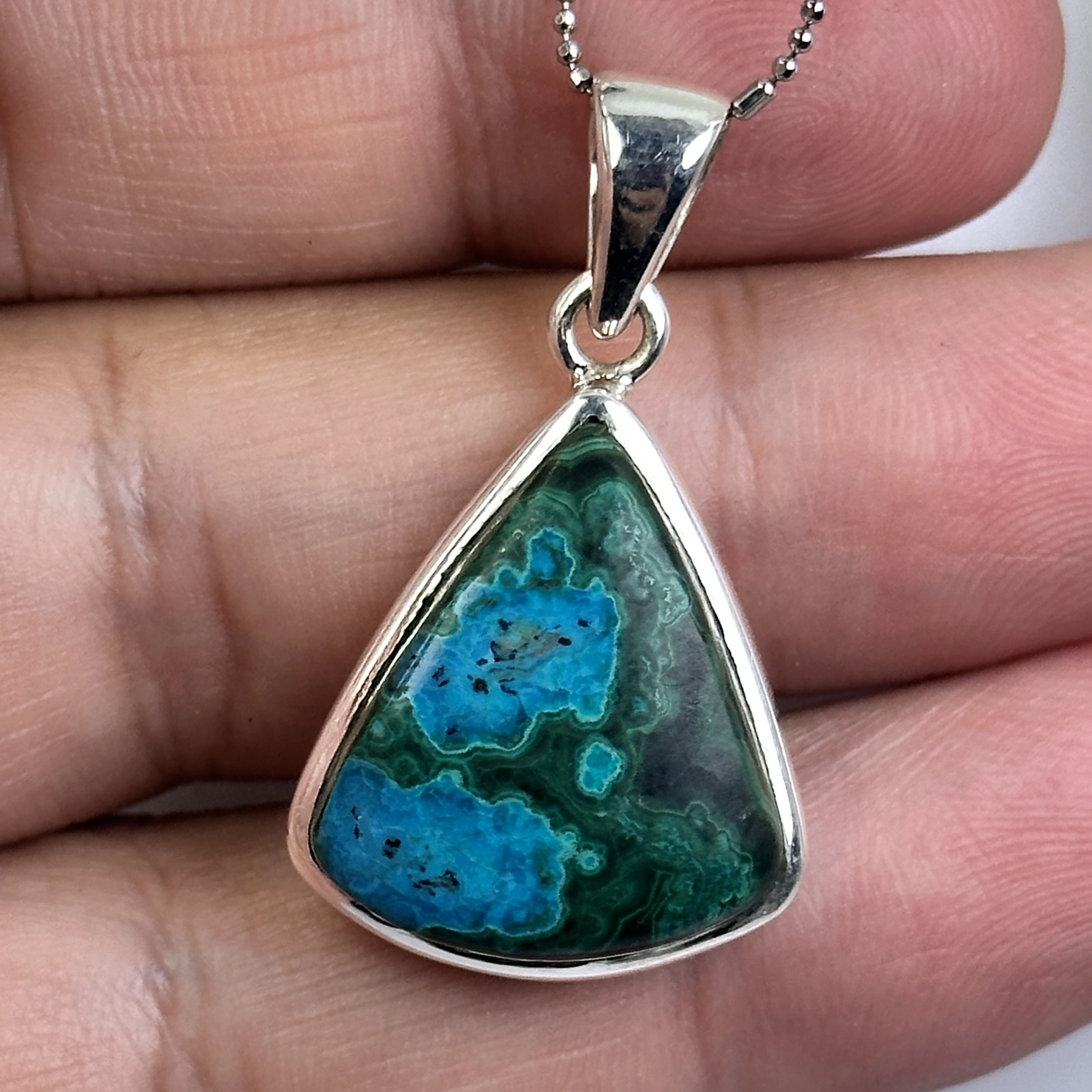 Krizokol & Malahit Gümüş Kolye Ucu