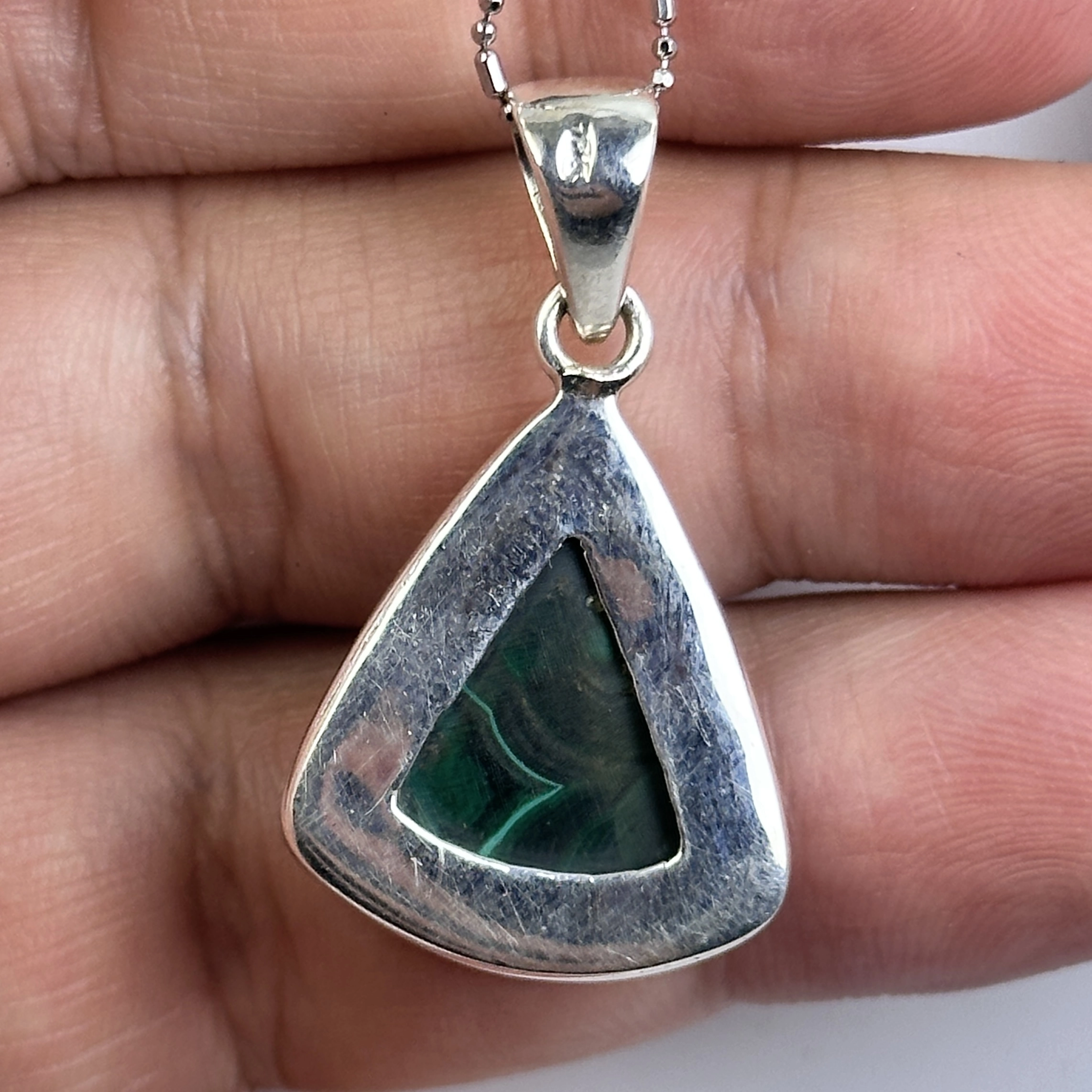 Krizokol & Malahit Gümüş Kolye Ucu