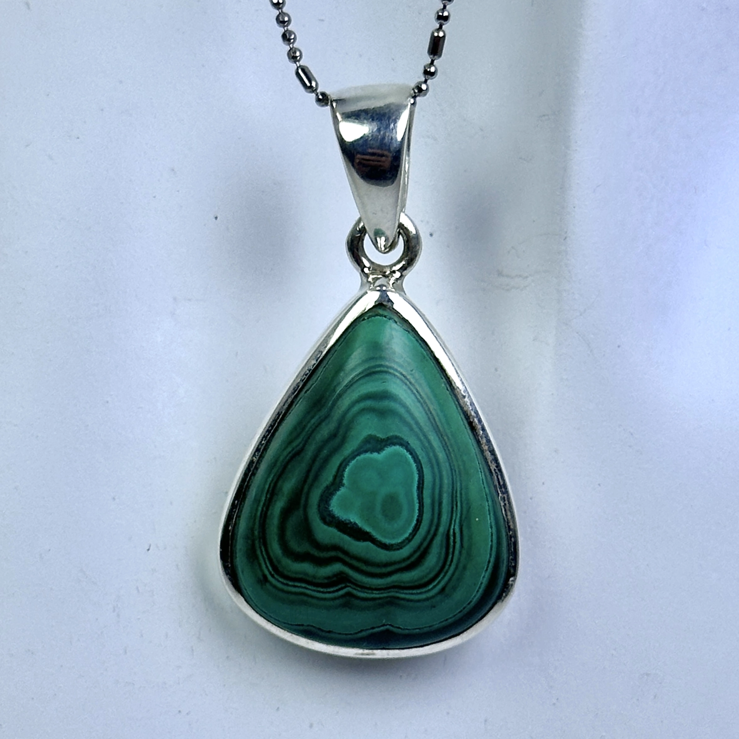 Krizokol & Malahit Gümüş Kolye Ucu