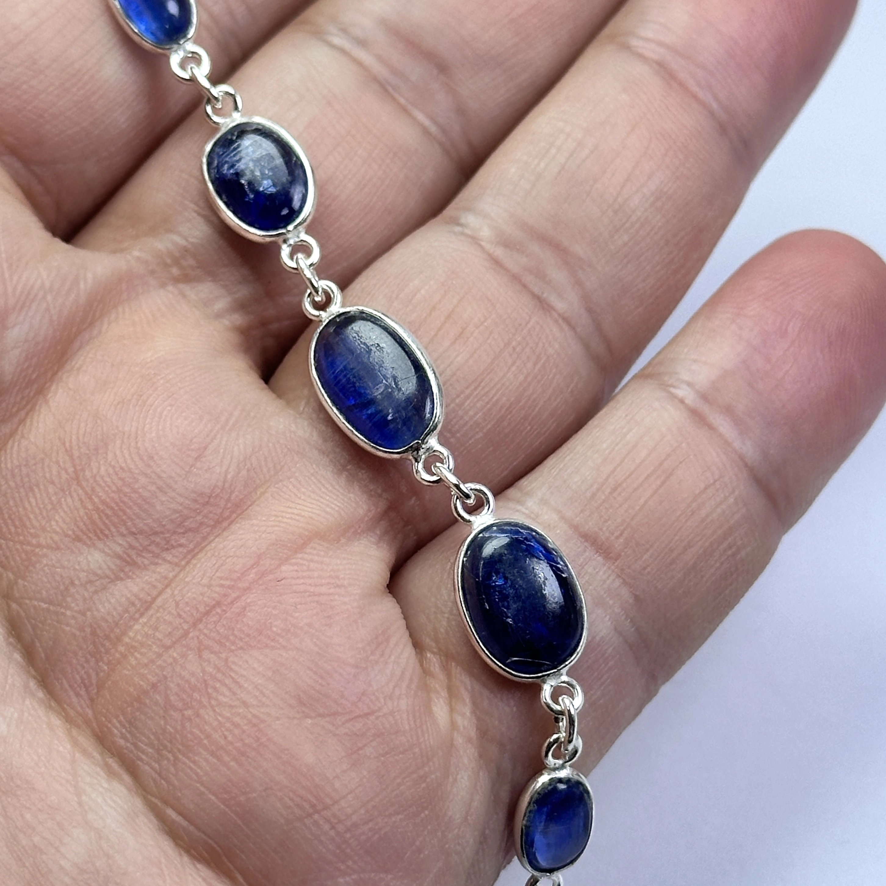 Kyanit Taşından Gümüş Bileklik