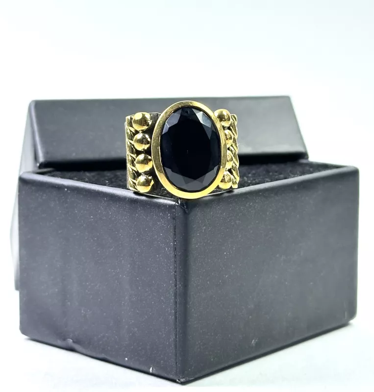 Siyah Turmalin Gümüş Yüzük