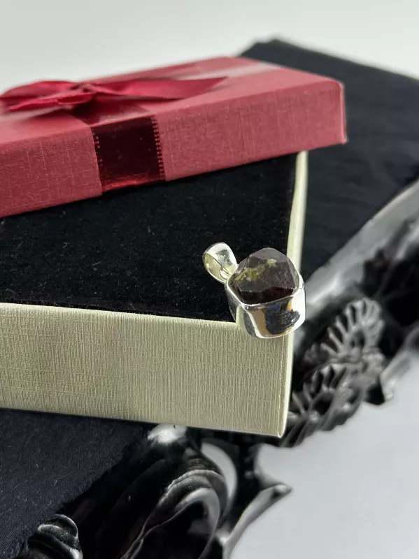 Garnet Gümüş Kolye Ucu