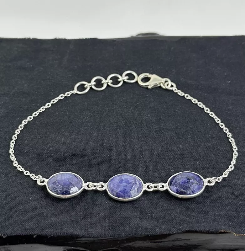 Lapis Taşlı Gümüş Bileklik