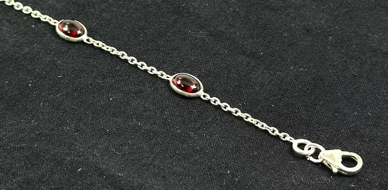 Lal Taşlı Gümüş Bileklik
