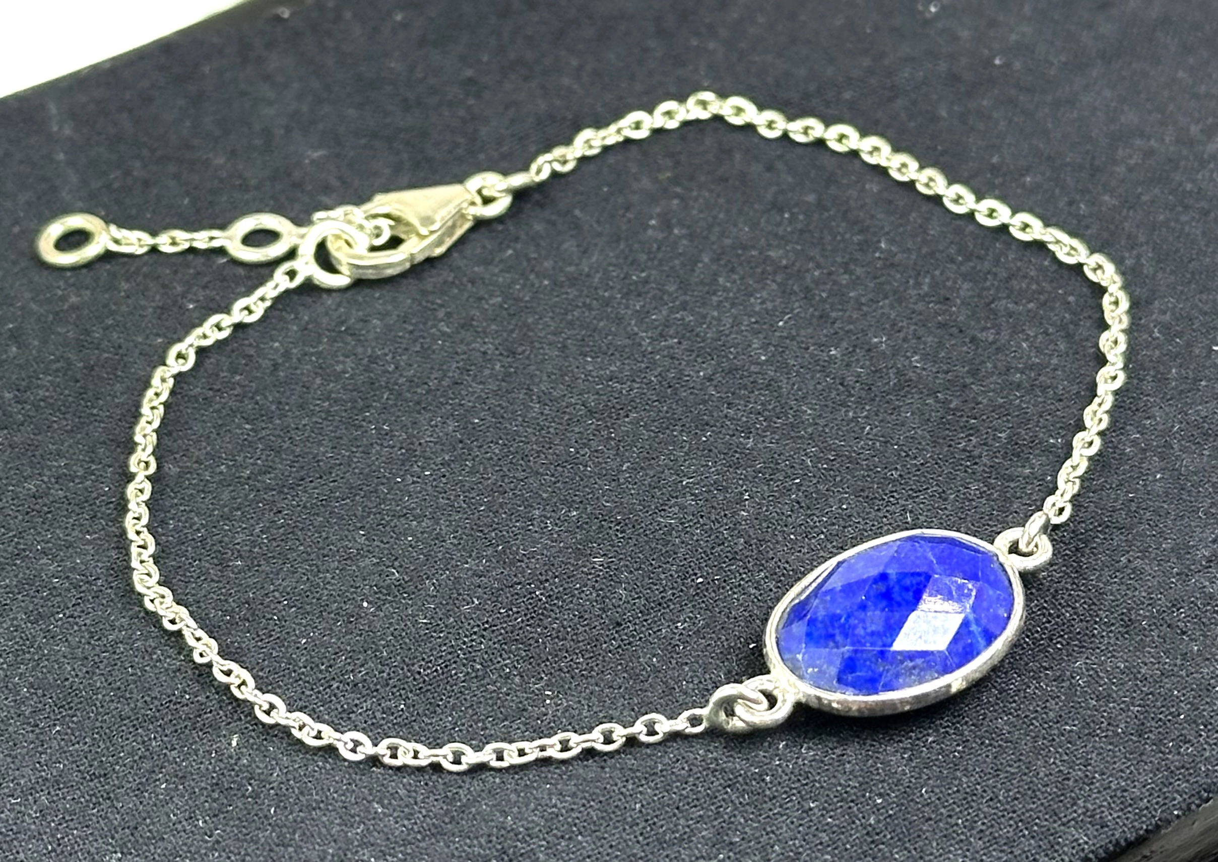 Lapis Taşlı Gümüş Bileklik