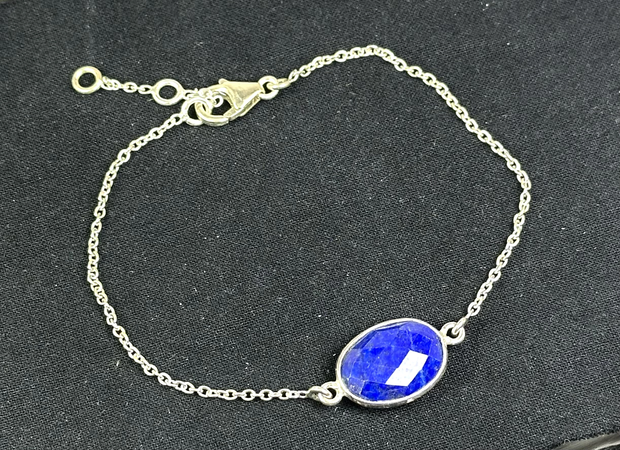 Lapis Taşlı Gümüş Bileklik