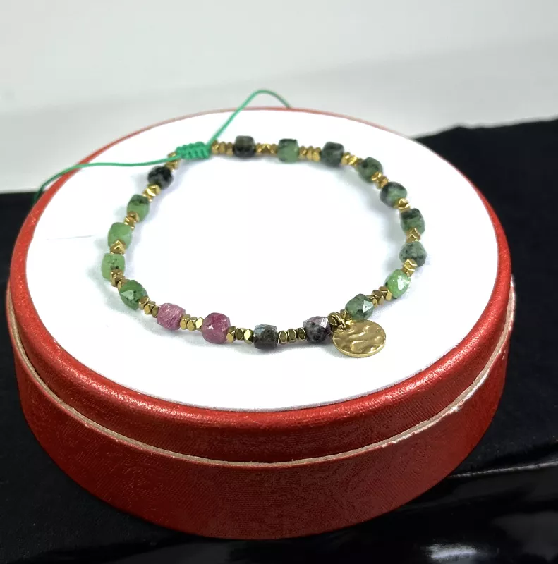 Ruby Zoisit(Yakutlu Zoisit) Taşından Sürgülü Bileklik