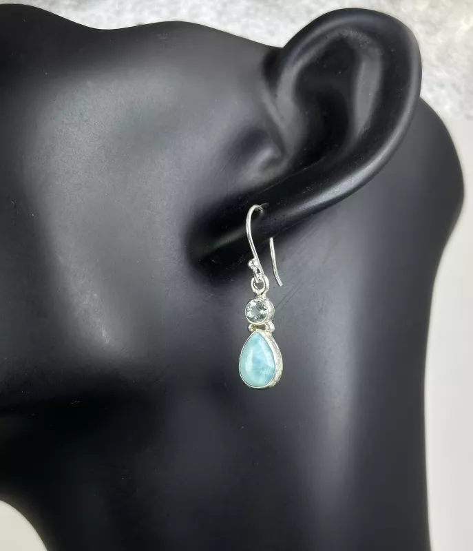 Larimar Gümüş Küpe