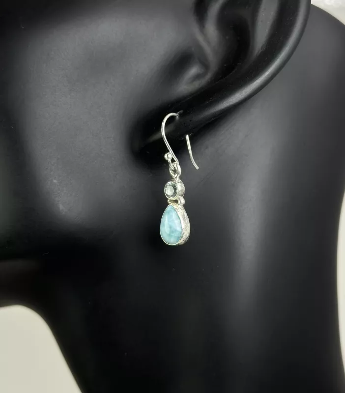 Larimar Gümüş Küpe