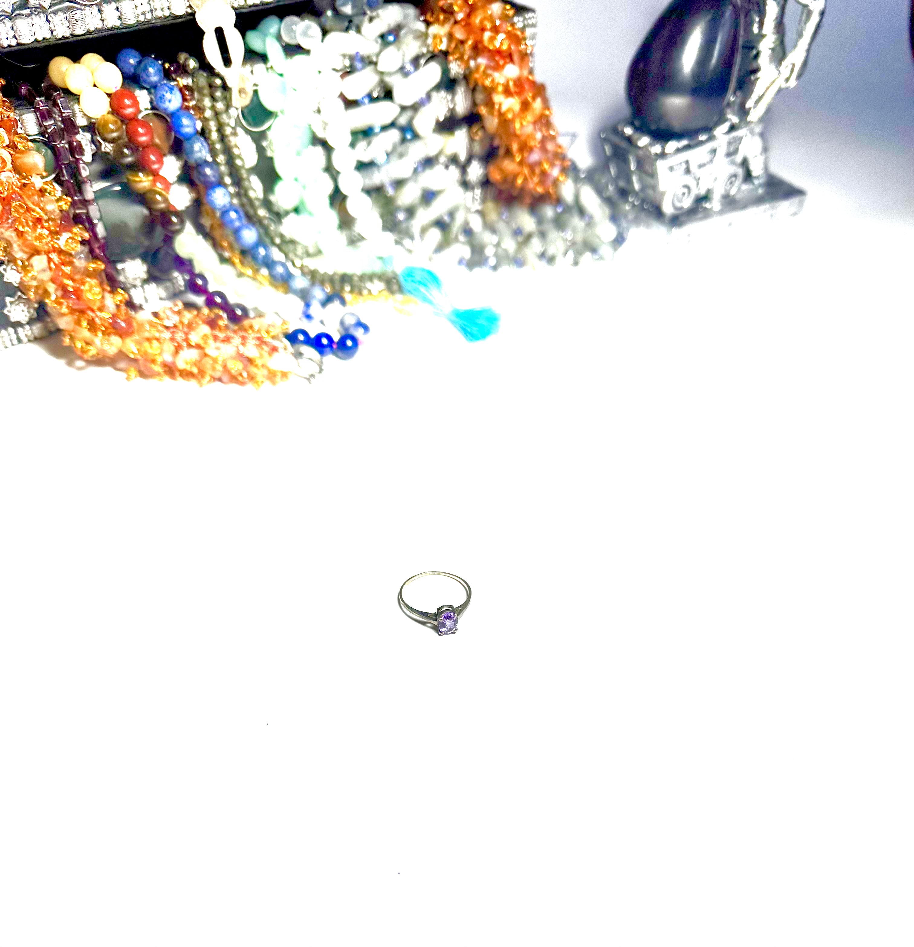 Ametist Taşlı Gümüş Yüzük