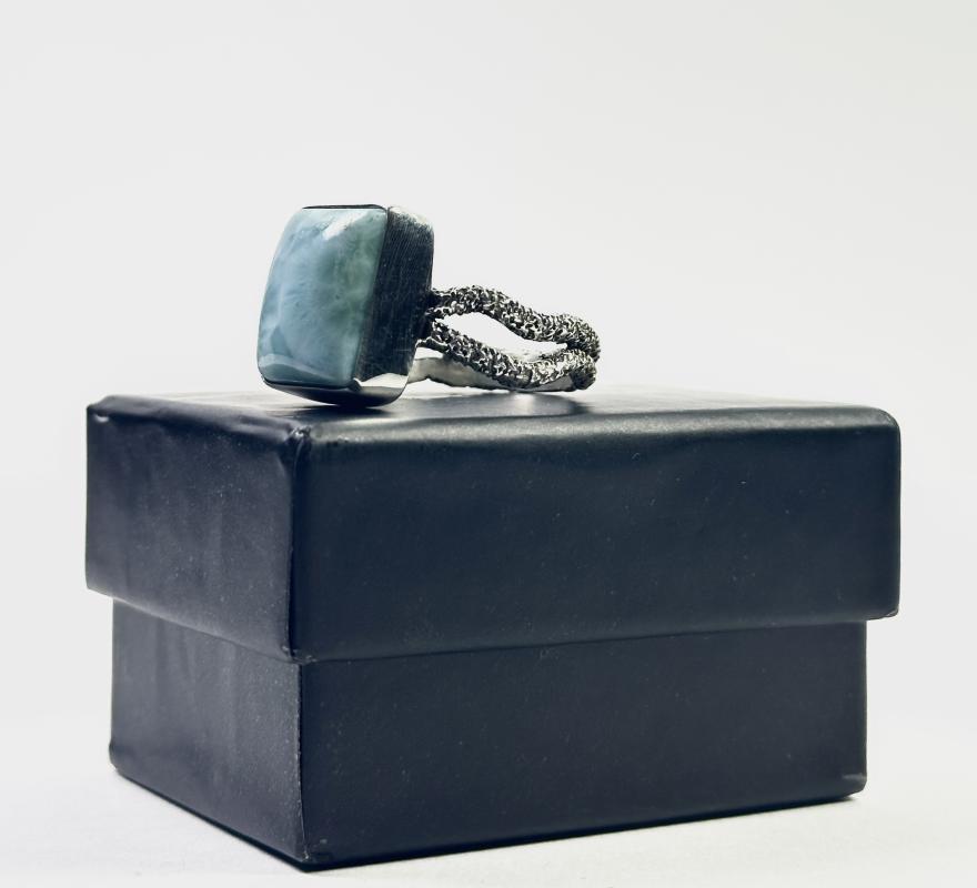 Larimar Taşlı Gümüş Yüzük