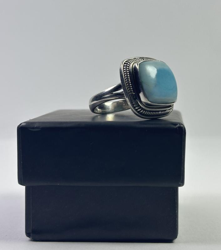 Larimar Taşlı Gümüş Yüzük