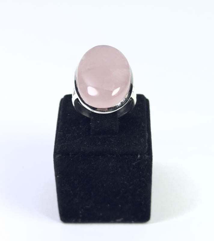 Pembe Kuvars Taşlı Gümüş Yüzük