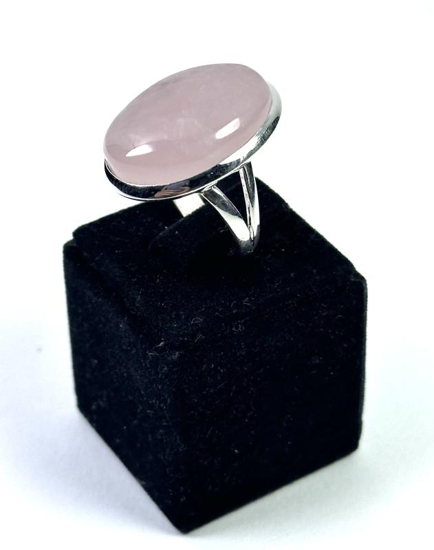 Pembe Kuvars Taşlı Gümüş Yüzük