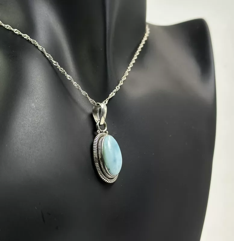 Larimar Gümüş Kolye Ucu