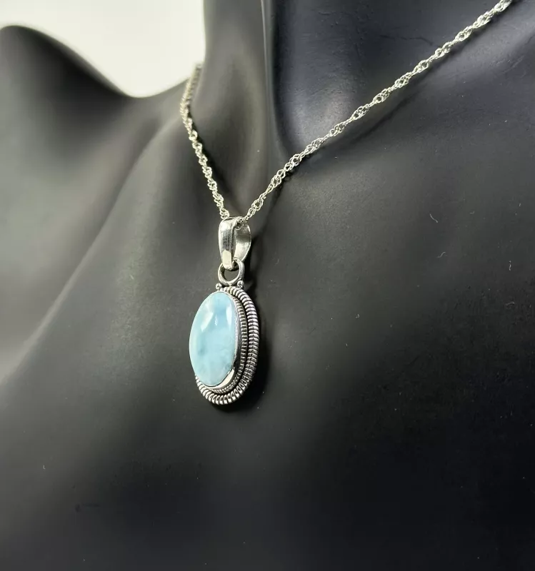 Larimar Gümüş Kolye Ucu