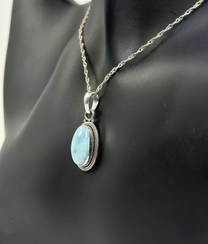 Larimar Gümüş Kolye Ucu