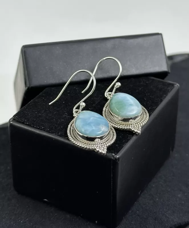 Larimar Gümüş Küpe