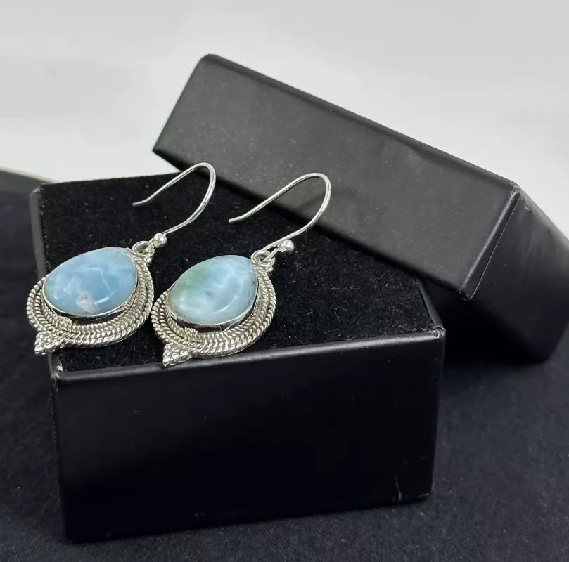 Larimar Gümüş Küpe
