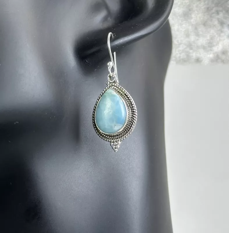 Larimar Gümüş Küpe