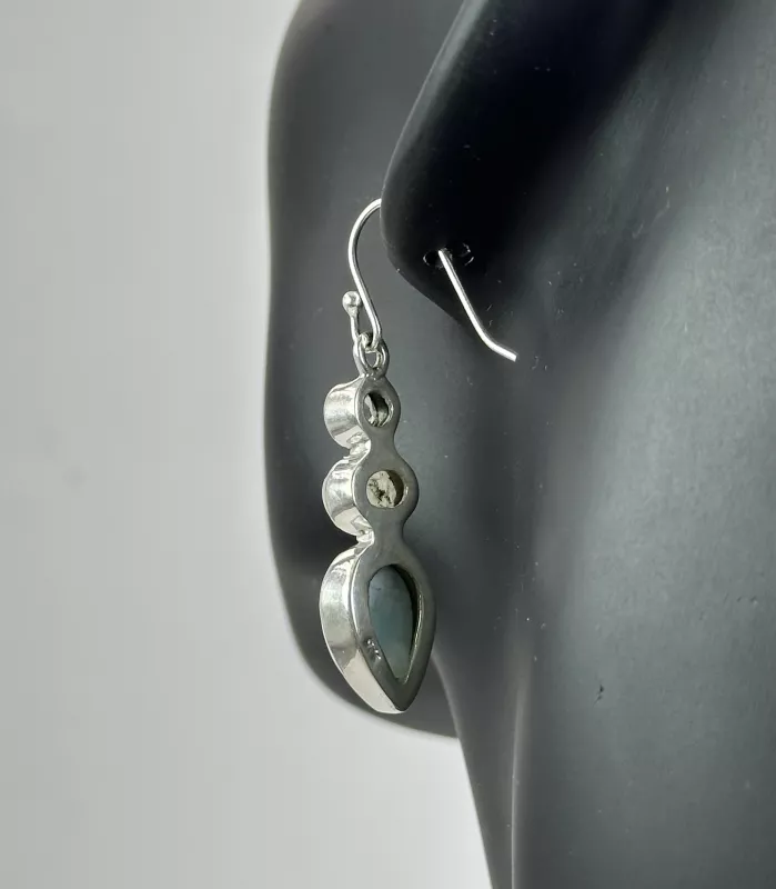 Larimar, Aytaşı ve Topaz Gümüş Küpe