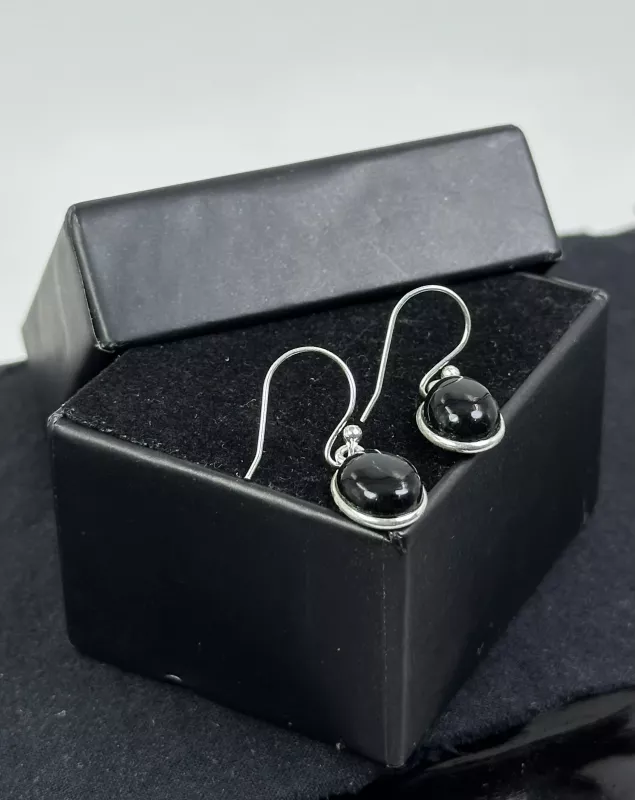 Obsidyen Gümüş Küpe