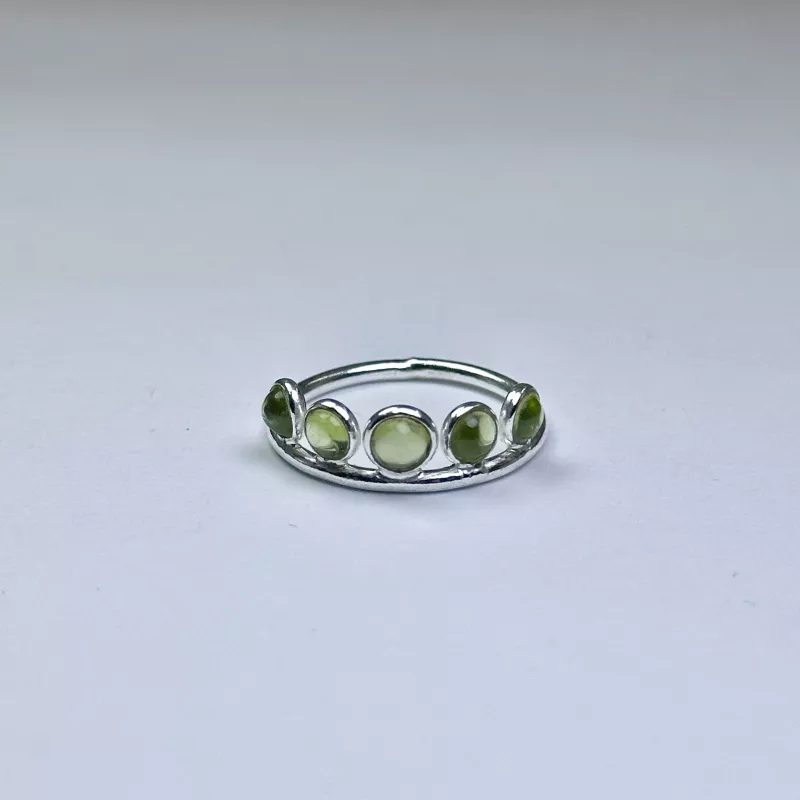 Peridot (Zebercet) Taşından Gümüş Yüzük