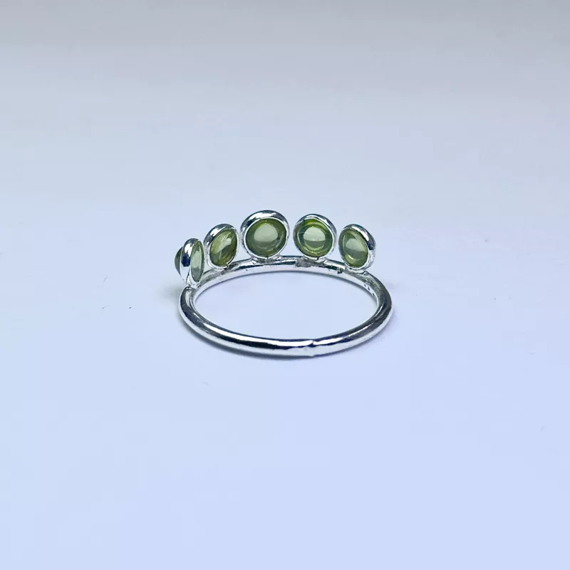 Peridot (Zebercet) Taşından Gümüş Yüzük
