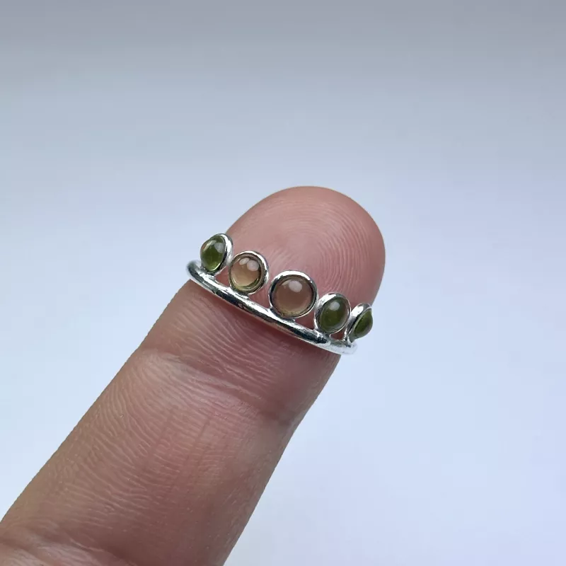 Peridot (Zebercet) Taşından Gümüş Yüzük