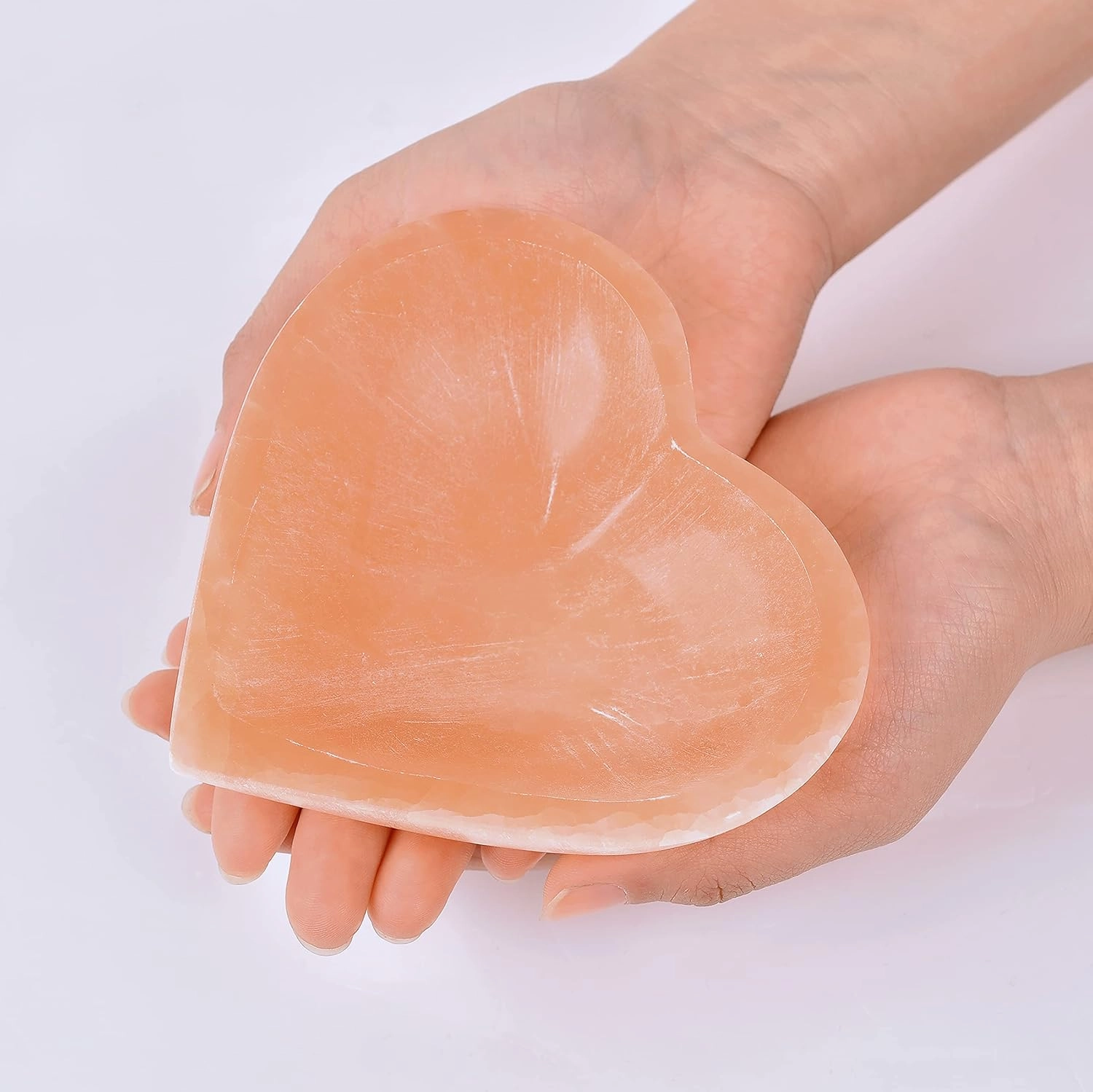 Turuncu selenit kase (Büyük Kalp)